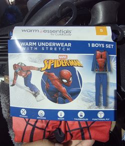 Climateright By Cuddl Duds Spider-Man Boys Thermal Set, Sizes S