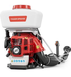 52CC Gas Backpack Sprayer, 3.7 Gallon 2-Stroke 2-in-1 High-Velocity 205 MPH Leaf Blower & Mist Blower - Commercial Yard Fogger and Orchard Duster for 