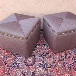 Pair Of Tufted Bedroom Ottomans Benches Stools 