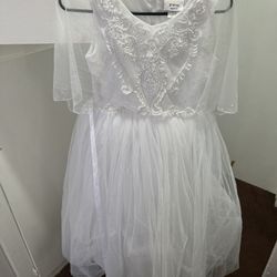 First Communion Dress For Girls, White Color, Size 12