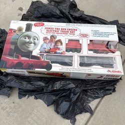 James the red engine electric train.