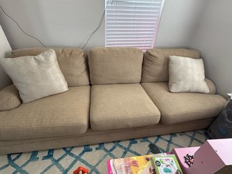 Tan couch with chair