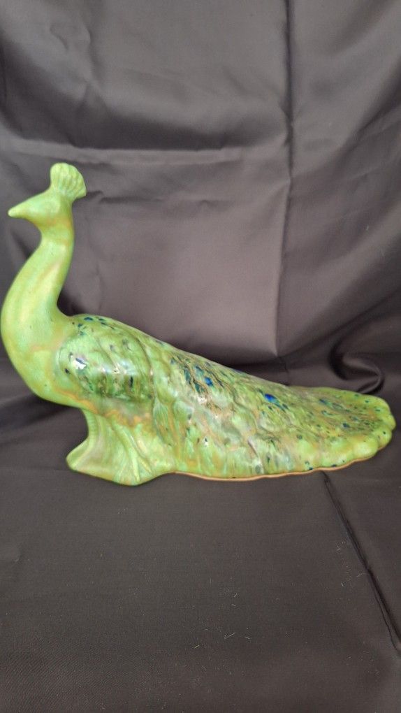 VTG Holland Mold Peacock Hand Painted Ceramic ..so Cool 11x14