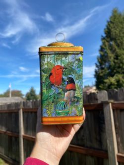 Vintage collectible bird tin