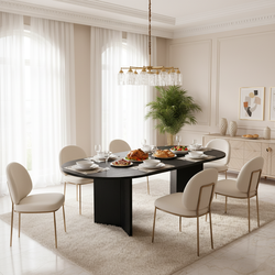 Tiber Wood Oval Dining Table