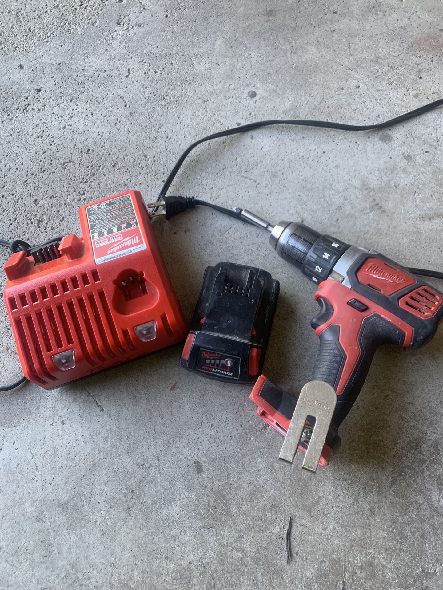 Milwaukee Drill battery and charger