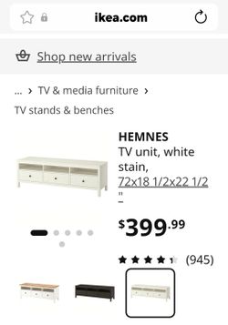 IKEA HEMNES TV Unit White Stain