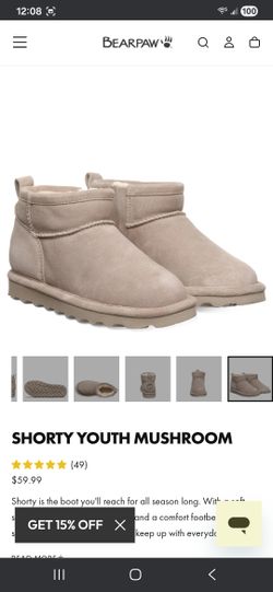 BearPaw Shorty Youth Mushroom Snow Boots
