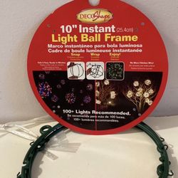 10” Instant Light Ball Frame, Snap Pieces Together & Add String of Lights - Christmas Decorating