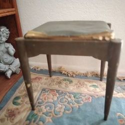 Retro Middle Century Vintage Wooden Stool With Storage 