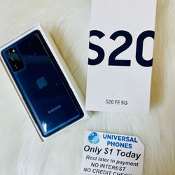 Samsung Galaxy S20 FE 128gb Unlocked! FREE Smartwach/ Headphones. Pay $1 Today Rest in payments. NO CREDIT NEEDED FINANCING 