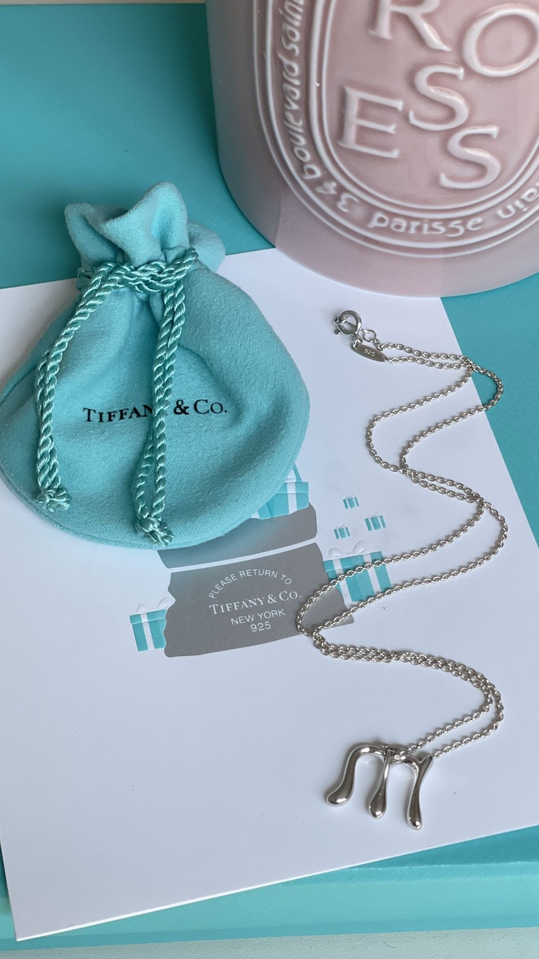 Tiffany & Co. Elsa Peretti Alphabet Letter M Pendant in Silver NEW $450