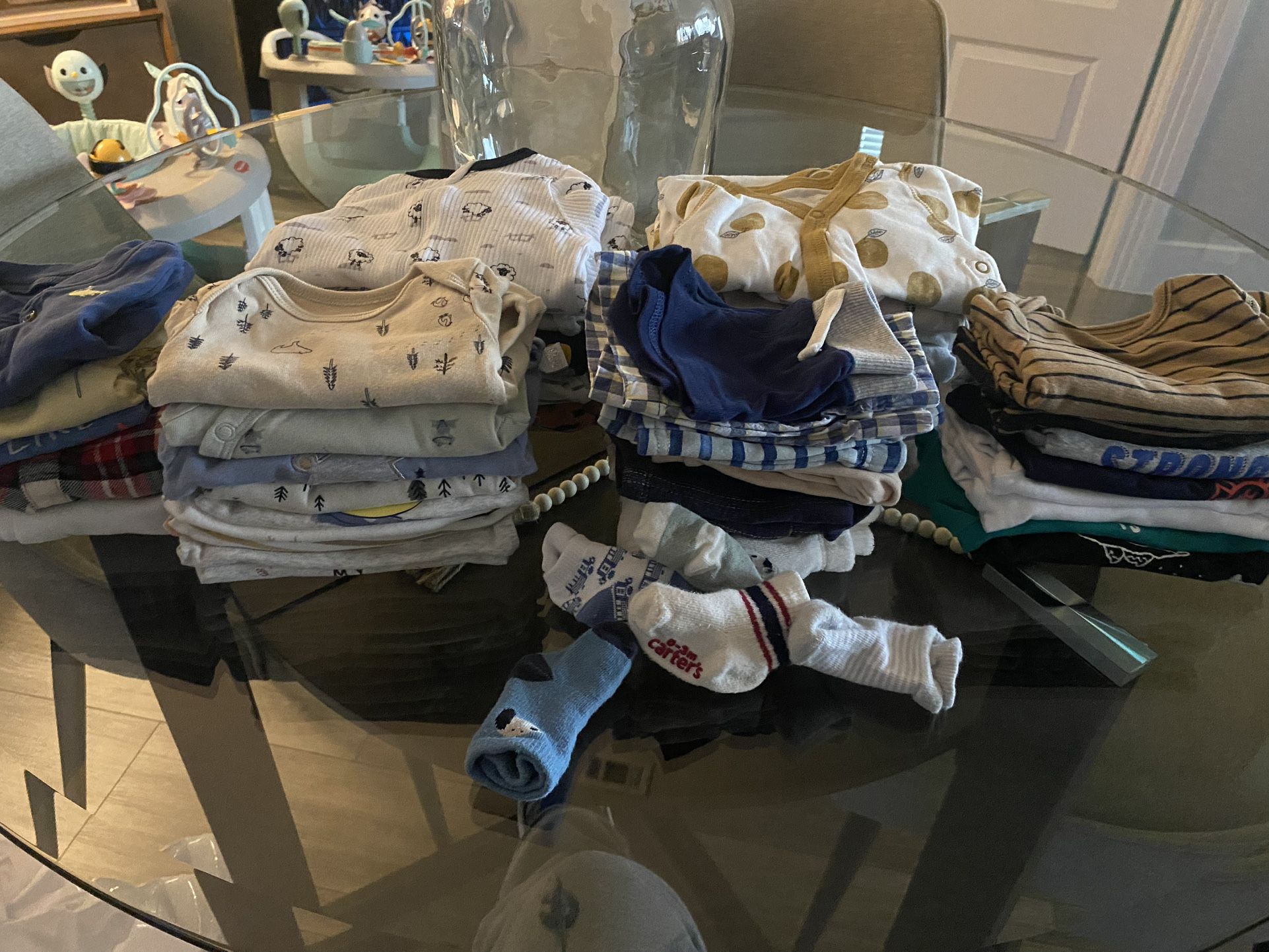 OVER 50 Pieces 0-3 Month Onesies/Sleepers/Socks Mixed