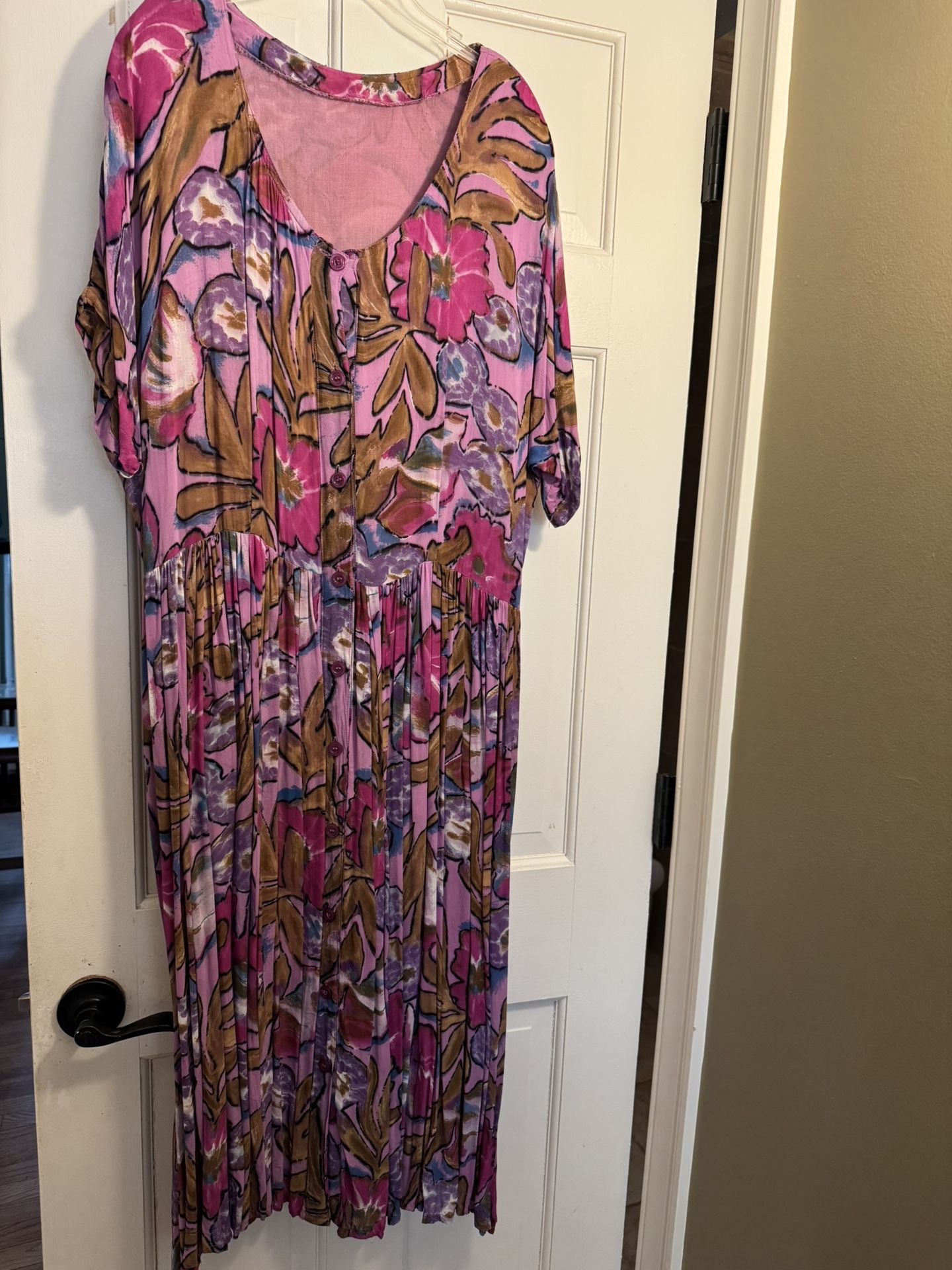 Women’s Purple/pink Floral tropical dress No label see description