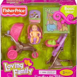 New in Box Fisher Price Loving Family Dollhouse Everything for Baby Doll Playset