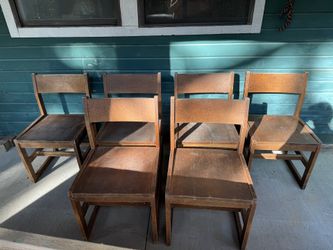 Six Solid Wood Chairs