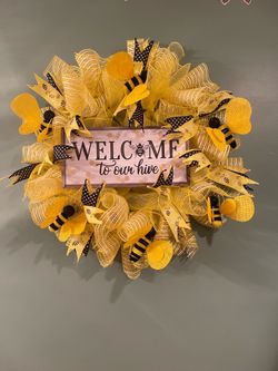 Honey Bee Door Wreath