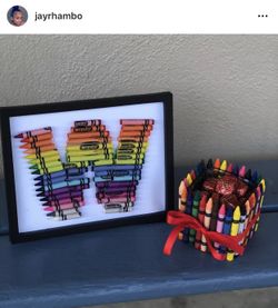 Crayon letter Frame & crayon jar