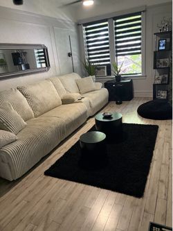 Ashley couch beige corduroy