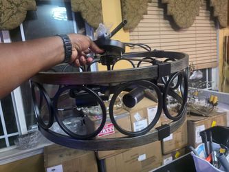 Farmhouse drum chandelier