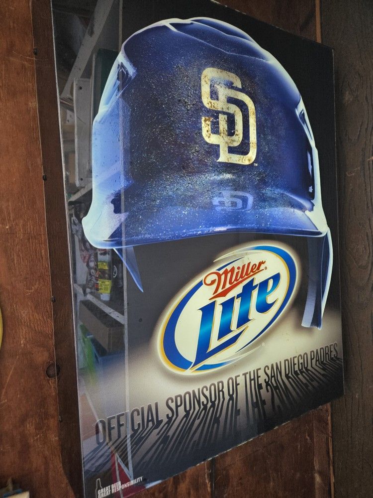 Miller Light Padres Man Cave Bar Sign