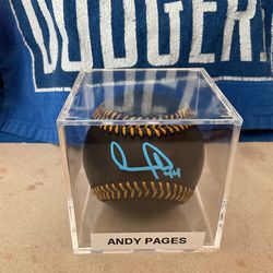 Los Angeles Dodgers Autographed Black Baseball of Andy Pages