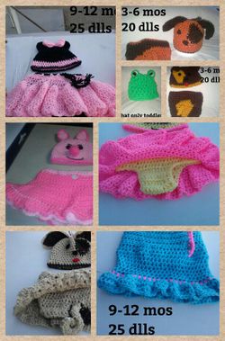 Crochet hats and diaper covers