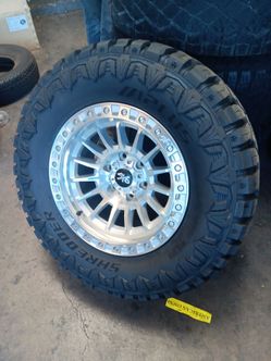 17x9 axd rims 6 lug 6x139 6x5.5 on new tires 33 1250 17