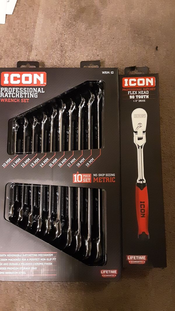 ICON RATCHET WRENCH SET METRIC AND ICON FLEX HEAD 90T RATCHET for Sale