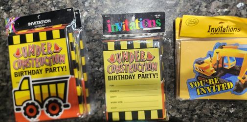 Construction Birthday Invitations