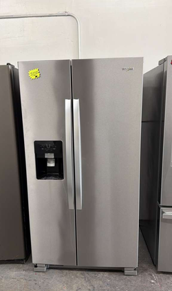 Whirlpool Side‑by‑Side Fridge — Stainless, Ice & Water in Door