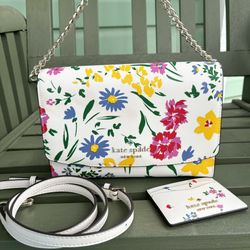 Kate Spade Carson Convertible Chain Crossbody Shoulder Bag Floral Garden