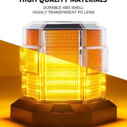 LUMENIX Amber 72 LED Strobe Beacon Light Rooftop Rotating Warning Flashing Emergency Lights with Magnetic for Construction Vehicles Forklift Snow Plow