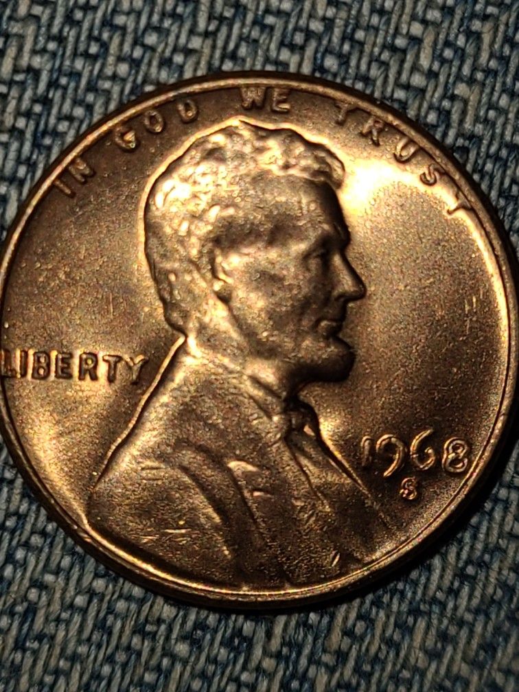 Lincoln Penny Coin BU 1968S