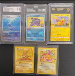 Pikachu, Blastoise, Wartortle, Raichu