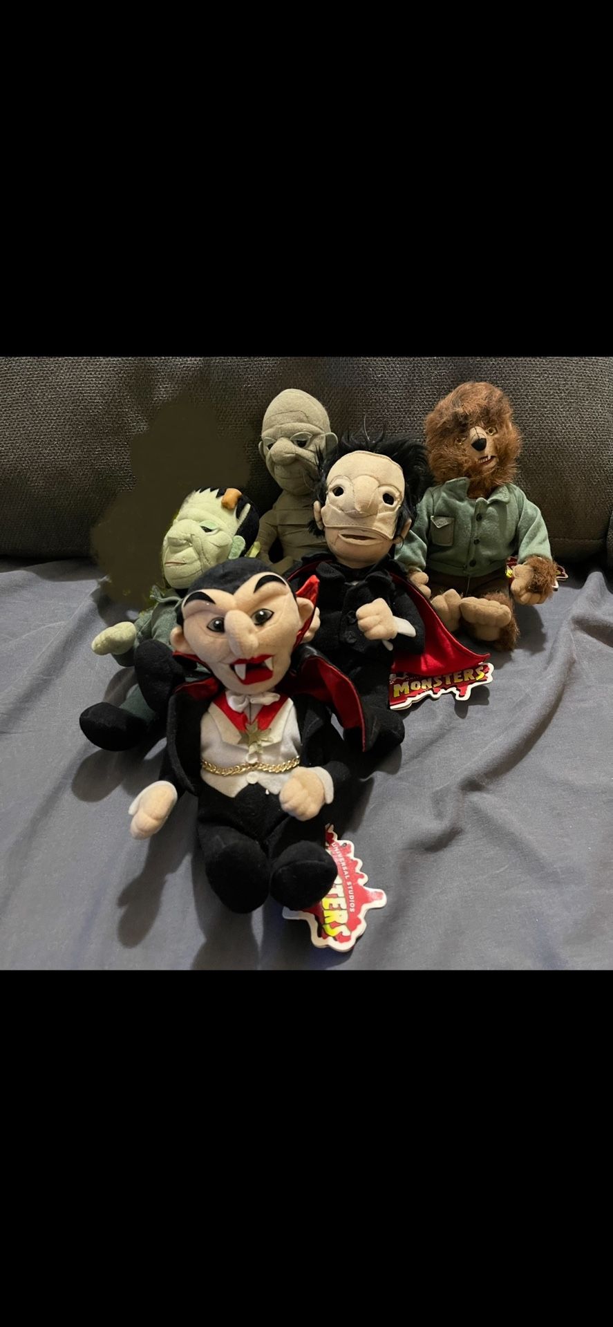 Vintage 1999 Universal Studios Stuffins Monsters Plush Dolls 