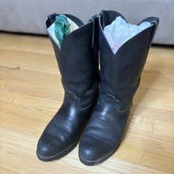 Black Leather Durango Cowboy Boots