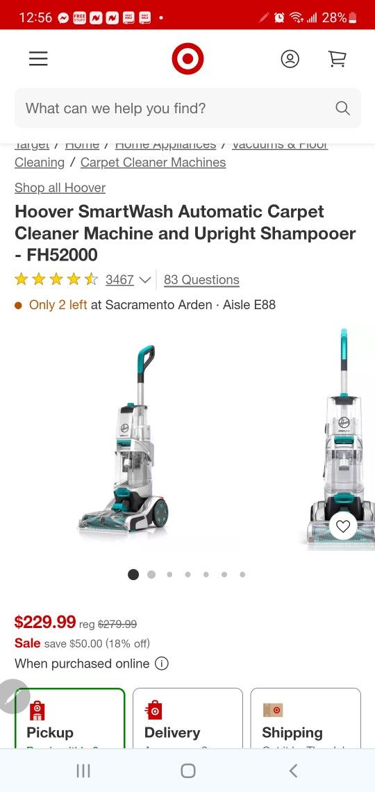 Hoover Smart Wash Carpet Cleaner