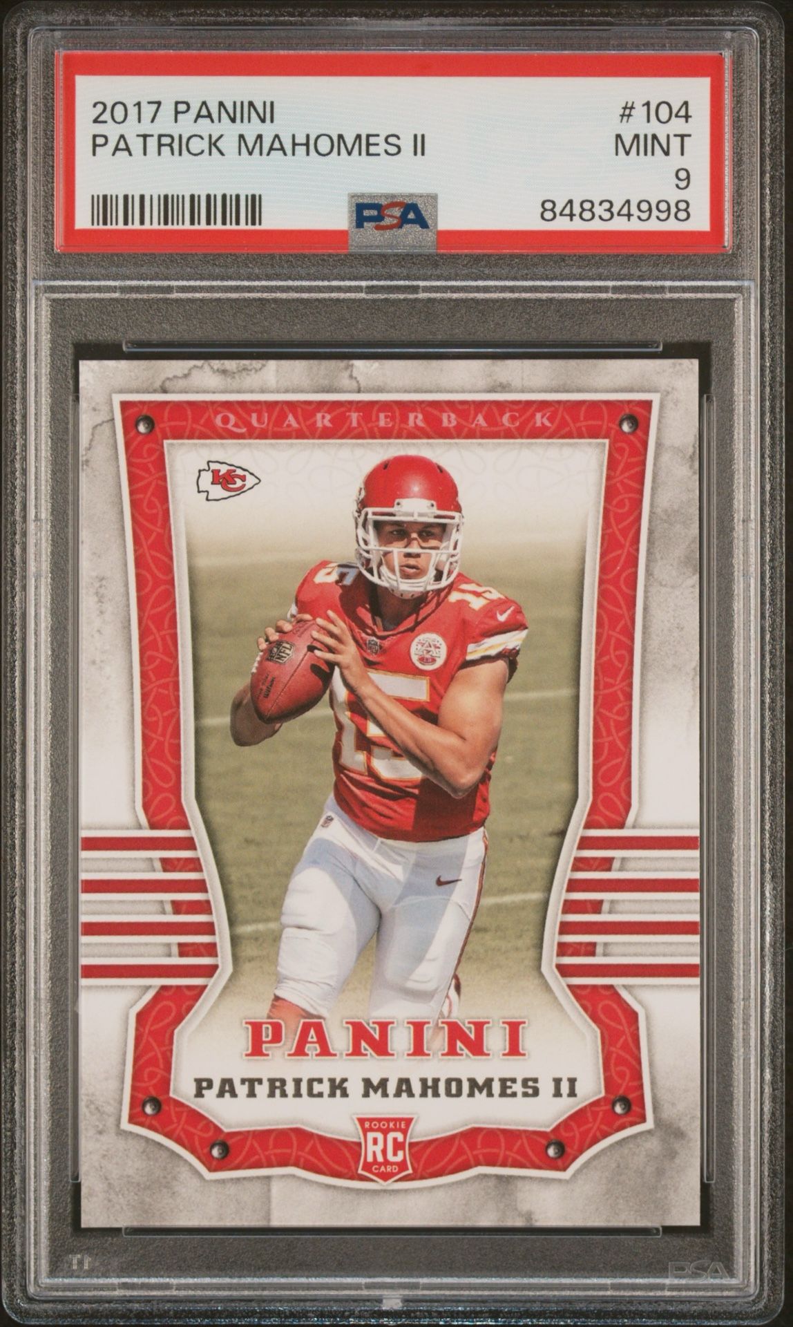 2017 Panini Patrick Mahomes #104 PSA 9 Kansas City Chiefs