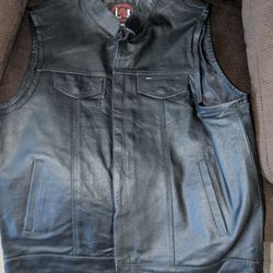 Men's Leather Black Cut Size XXL