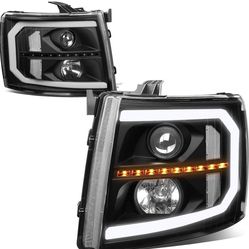 07-13 Chevy Silverado LED 3D Black housing Headlights