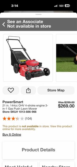 PowerSmart 21 in. 144cc OHV 4-stroke engine 3-in-1 Gas Push Lawn Mower