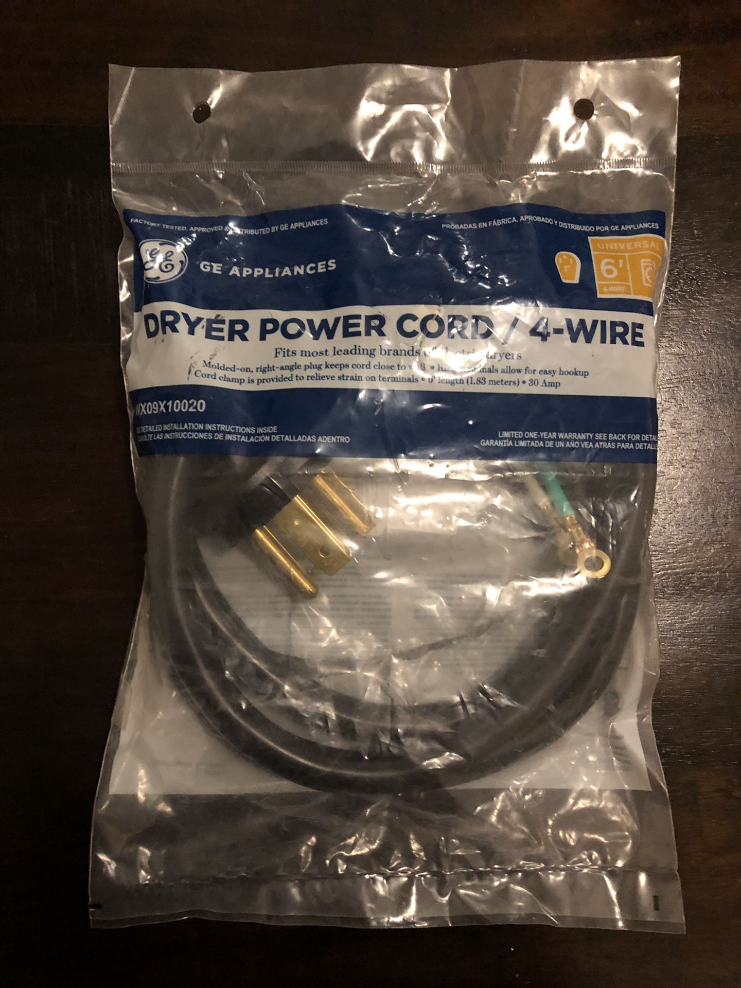 4 wire dryer cord 6feet. New!