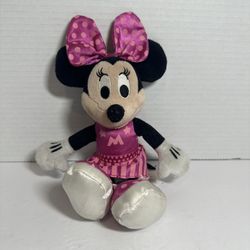Disney Minnie Mouse Plush Toy with Pink Bow and Polka Dot Shirt 