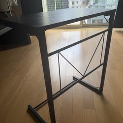 Black Overbed Or Side Table, C Shape