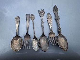 6- Sterling small silver ware spoons & forks