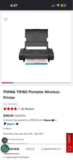 Cannon portable printer used