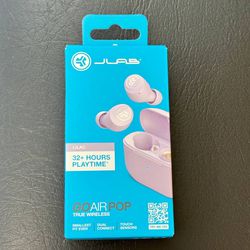 JLab GO Air POP True Wireless In-Ear Headphones - Lilac (EBGAIRPOPRLLC124) *NEW*