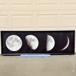 Moons Oil Painting Lithograph Photos W/ Beautiful Black Frame