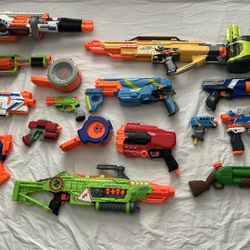 Nerf Guns And Accessories Lot